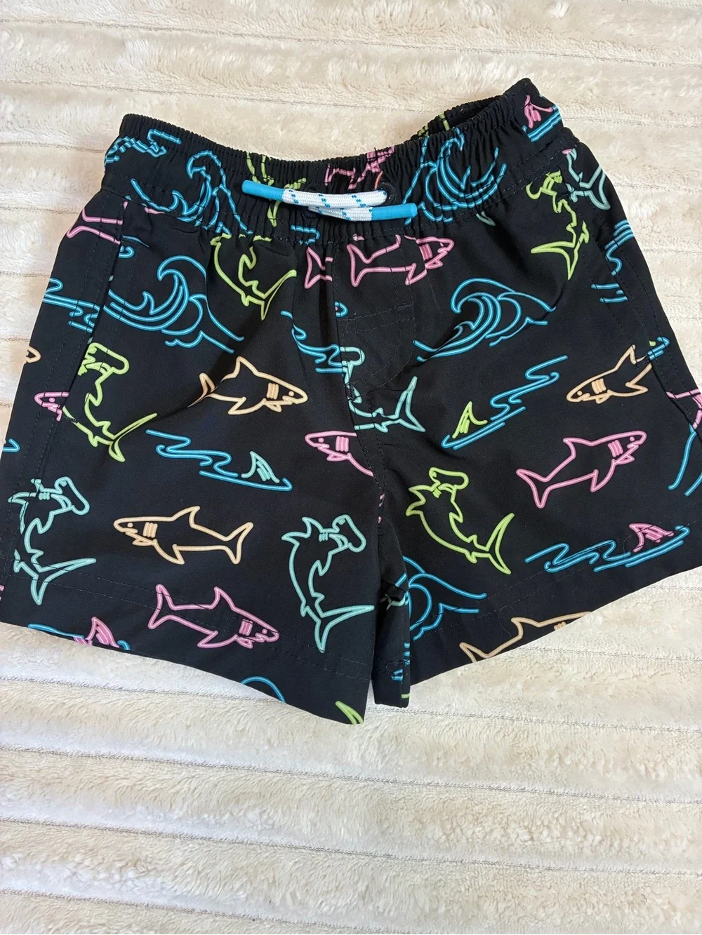 Members Mark 2T Swim Trunks | Black Neon